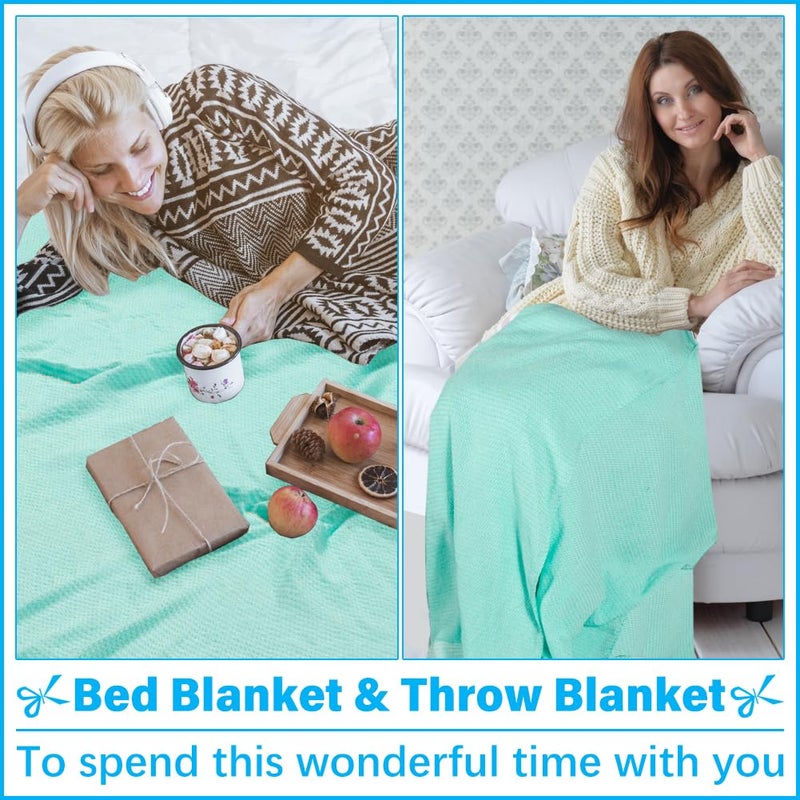 Vikumond Oversized Turkish Beach Towel Blanket XXL Cotton Sandproof Towels Boho Woven Extra Large Big Sand Free Giant Throw Blankets Huge Quilt XL Picnic Camping Necessities Cloud For Adult Gifts Aqua - Image 5